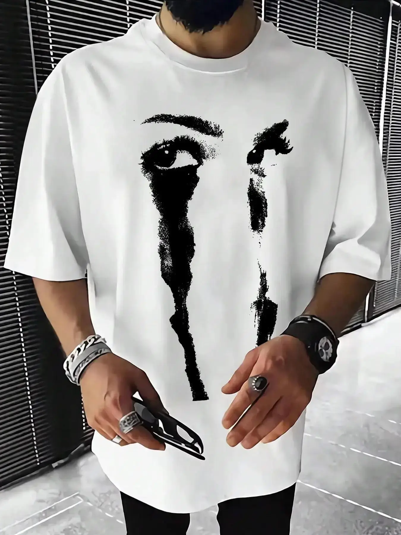 Men's Graphic Tee, Regular Fit Casual Short Sleeve Round Neck T-shirt for Summer, Fashion Men's Top for Daily Wear