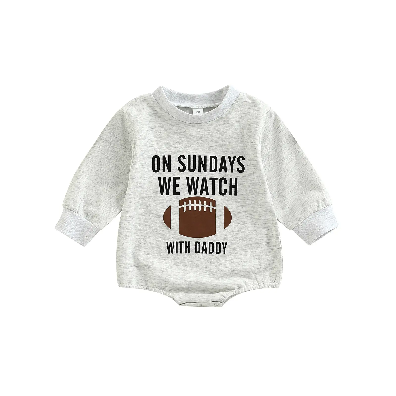 Newborn Infant Baby Boy Girl On Sundays We Watch Football with Daddy Bodysuit Funny Romper Sweatshirt