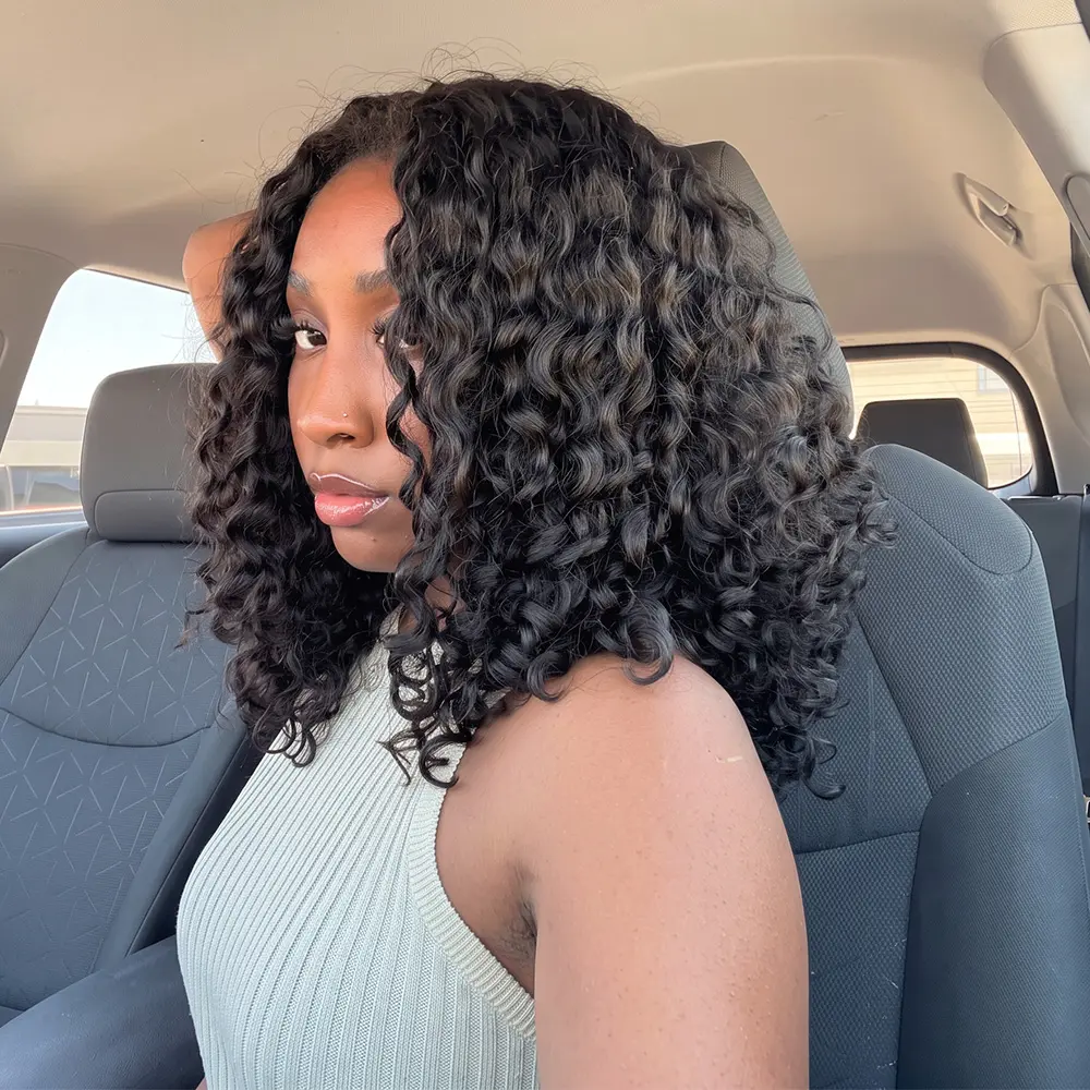 CurlyMe Natural Black Raw Indian Curly Double Weft Virgin Human Hair Bundles Soft And Healthy Quick Weave Install #SohoChic