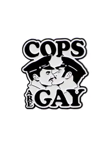 "Cops are Gay" Lovers Kissing Enamel Pin, Personalized Pride Rainbow Men's Fashion Accessories Badge, Perfect Gift for He