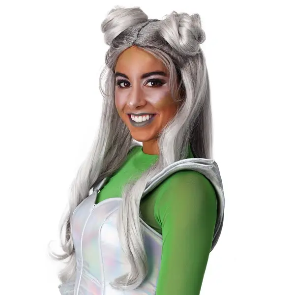 Women's Glitter Space Buns Wig