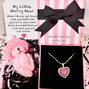 My Little Worry Bear With A Surprise Jewelry Gift, A Gift Box, Shipped Same Day From USA!