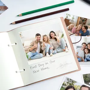 240 Page Thick Blank Scrapbook Album, 6x6 Inch Photo Memory Book, DIY Journal Scrapbook Wedding Guest Book, Perfect for Couples Family Baby Milestones, Meaningful Creative Gift, Pink Yellow Purple