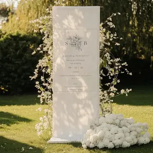Elegant Cotton Linen Wedding Sign, Rustic Wedding Decor, Save the Date Banner, Brides and Grooms, Outdoor Wedding, 2026 Wedding Ideas