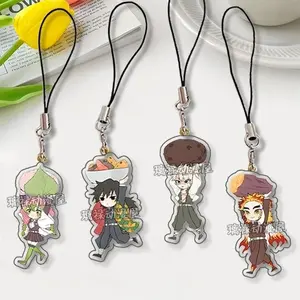 Demon Slayer: Kimetsu No Yaiba Phone Strap Rengoku Kyoujurou Tomioka Giyuu Anime Peripheral Double Sided Decoration Keychain