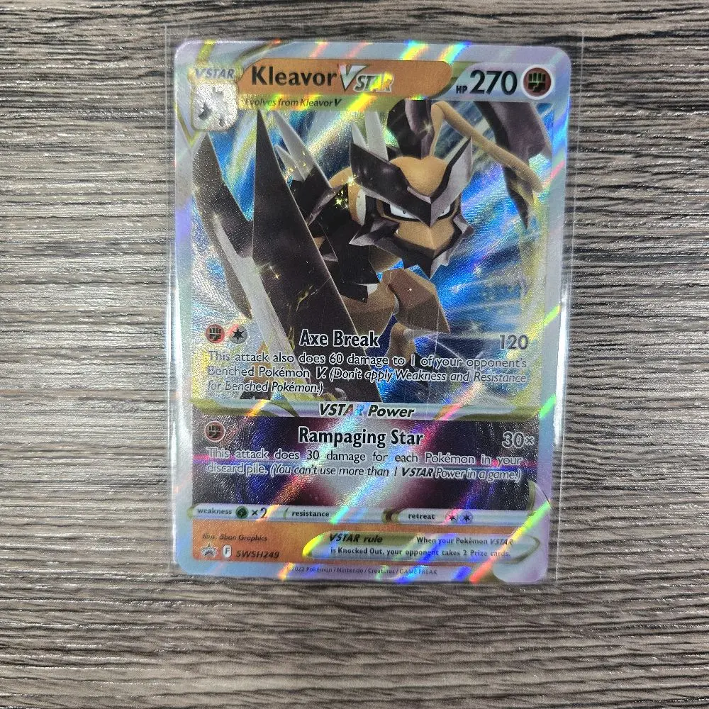 Pokemon Kleavor VSTAR Holographic Ultra Rare Near Mint Trading Card - SWSH249 Black Star Promo, Collectible Non-Sports Trading Card Accessory