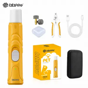 LILPRO PG100 Professional Electric Cordless Pet Nail Grinder 2-Speed Quiet Dog Nail Clipper Cat Grooming Product with Led Light