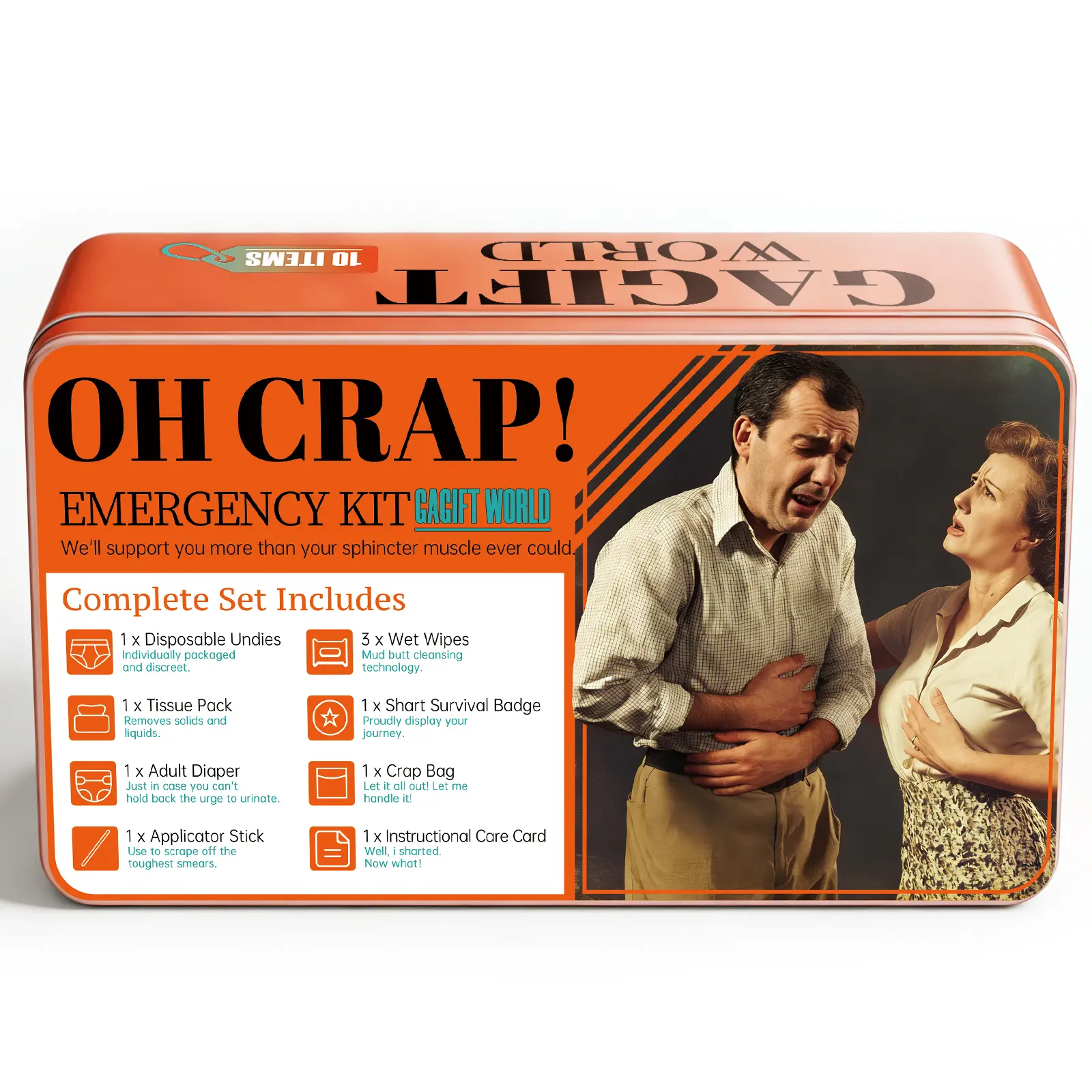 GAGIFT WORLD Sharting Survival Kit, Emergency Shart Set Funny White Elephant Gifts Exchange Ideas for April Fools' Day Novelty Prank Gag Gift for Adults Christmas Birthday Gifts for Men and Women