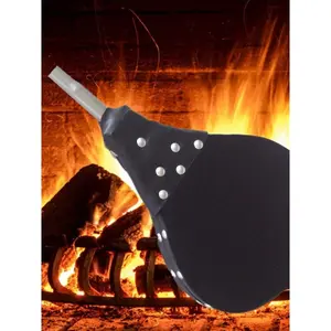 1PCS Wood Fireplace Bellows 16.9" x 7.5" Outdoor Cooking Fan Air Blower (Black)