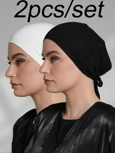 Women's Soft Fabric Jersey Hijab Set, Turban Hijab, Comfortable Tie-Style Inner Cap, Elegant Muslim Clothing Accessory for All Seasons