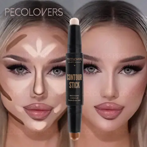 1PC Double‑ended, Concealer and Highlighter, Waterproof and Sweat‑proof, Creates Three‑dimensional Nose Bridge Shadow, Smooth Matte Application, Daily and Party Makeup, Contour Highlighting