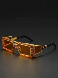 Men's High-End Cyberpunk Style Metal Frame Sunglasses, Perfect for Driving, Outdoor Sports, Travel, Photography, Parties