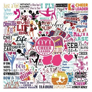 Cheer Leader Mix DIY Stickers Decals for Laptops Phones Phone Case Scooter Consoles Walls Luggage Case Books Journal Notebook Craft Project Party Decoration Goodie Bag 50 pcs