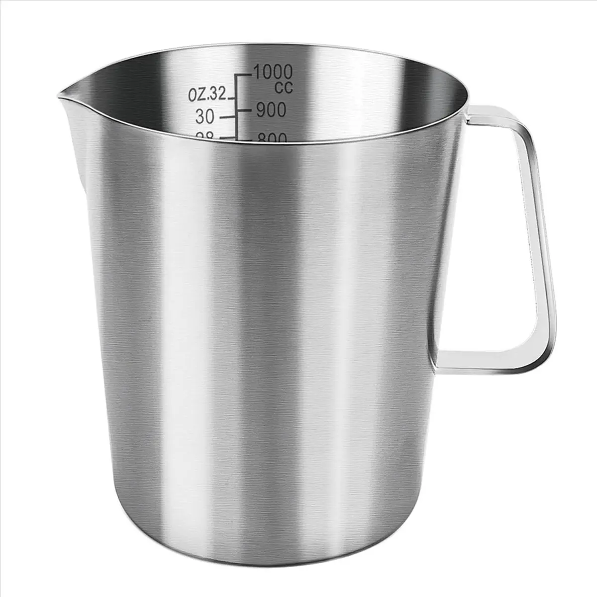 Measuring Jug 1L Stainless Steel, Measuring Cup Metal with Handle, with Ounce and ML Scale, Dishwasher Safe, Milk Jug