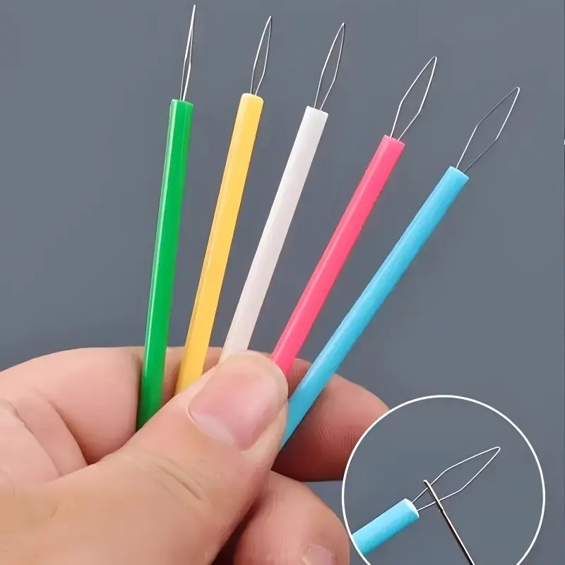 5 Pack Colorful Plastic Threading Tools - Cylindrical Needle Threader Set, DIY Sewing Accessories, Senior-Friendly Needle Assist Tool, Sewing Accessories And Supplies, Sewing Supplies Crafts