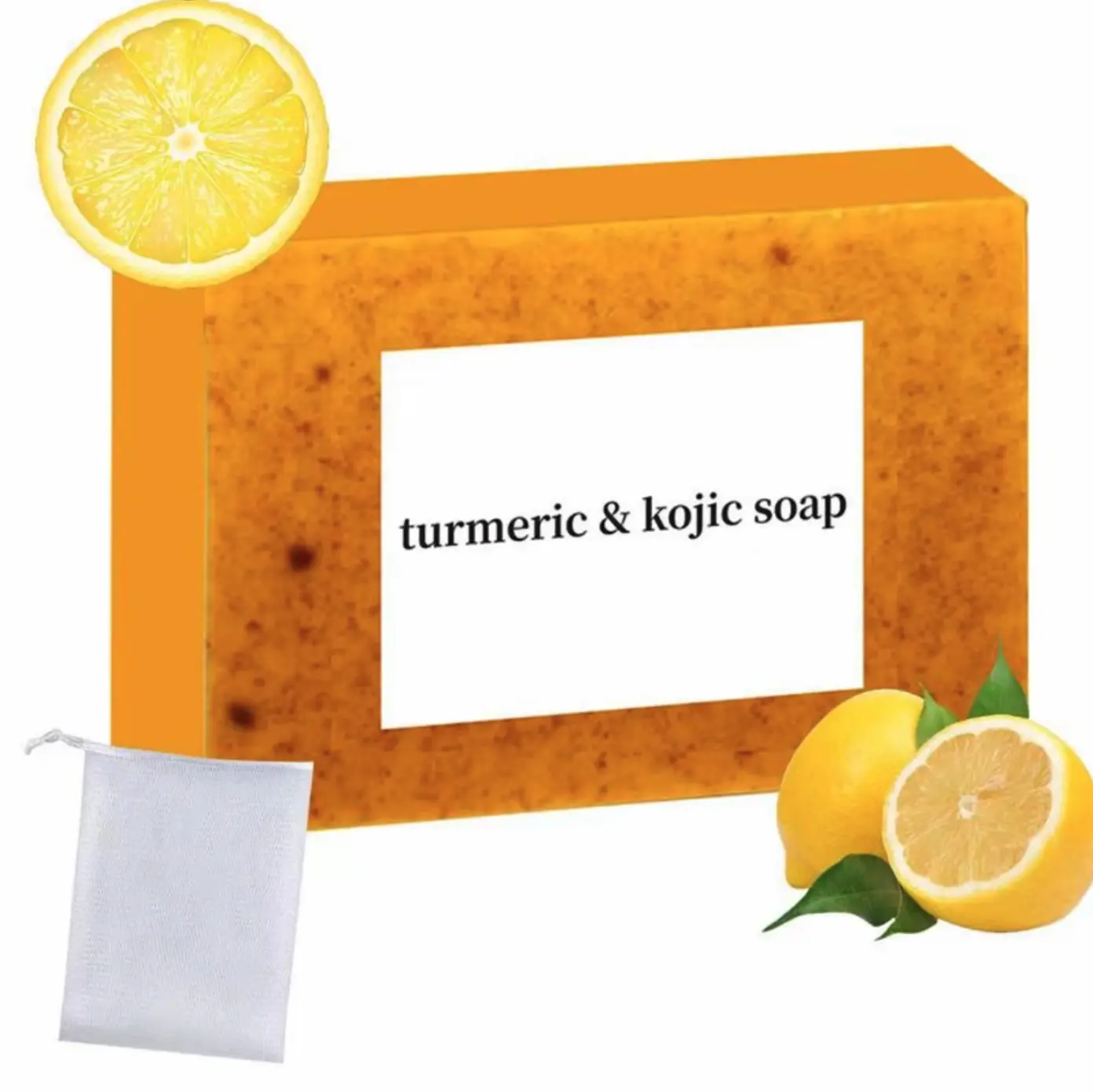 Turmeric & Kojic Acid Soap, Kojic Acid Soap, Soap Body Cleansing Body Wash Lemon Flawless Organic Facial Cleansing Comfort Cleanser