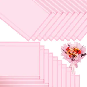 [ NEW DEAL ] 20 Sheets Flower Bouquet Wrapping Paper, 22.4 x 22.4 in Waterproof Korean Floral Wrapping Paper for Bouquets, Florist Flower Arrangements Supplies for Wedding Graduation DIY -Pink