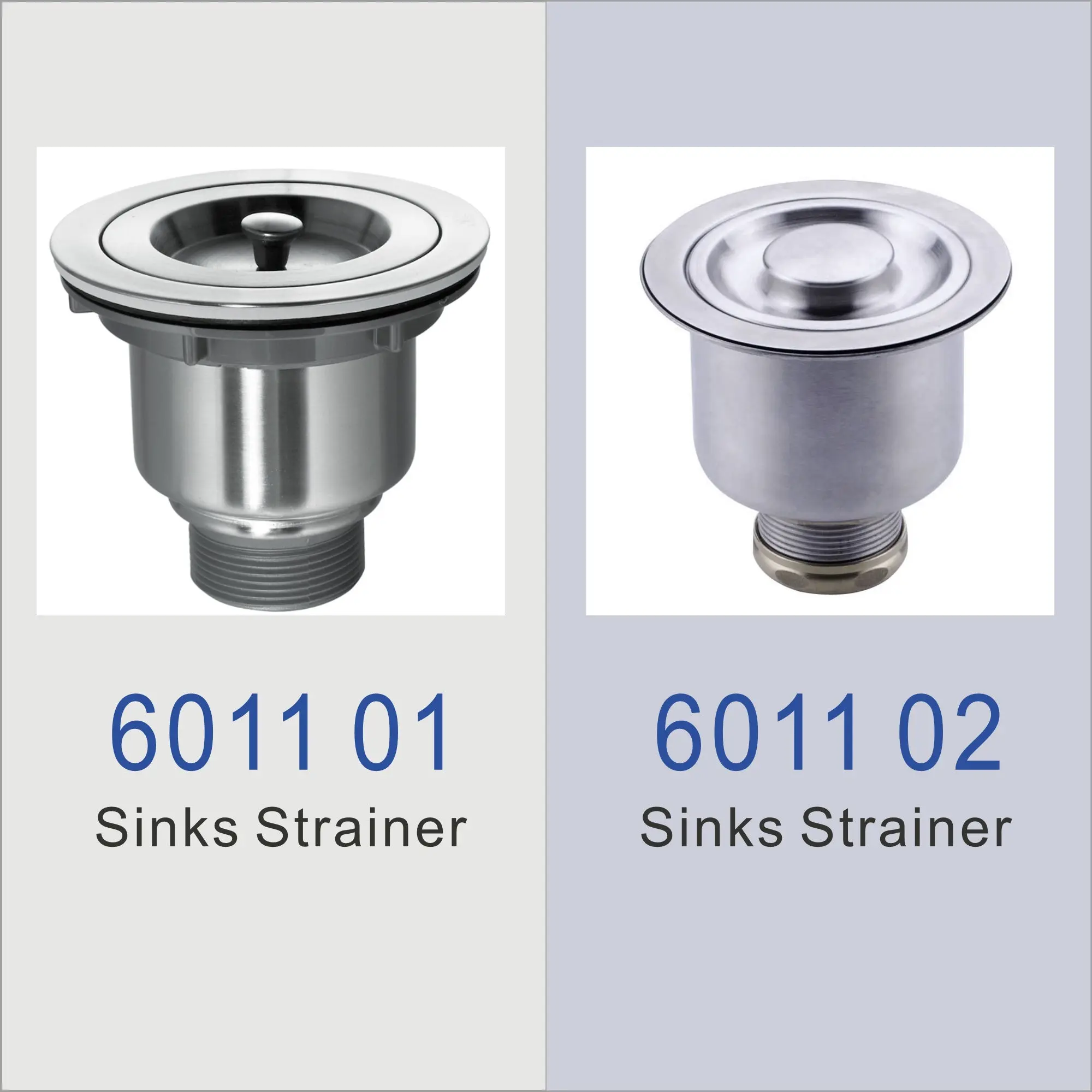 Dowell 4-1/2" dia. Kitchen Sink Drain Assembly with Strainer Basket and Stopper - Stainless Steel - 6011 Series