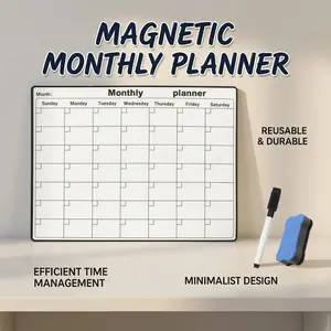 Horizontal Three-Piece Set (calendar + Marker + Eraser), Aesthetic 2026-2027 Refrigerator Magnet Calendar, 21 Months Magnetic Calendar