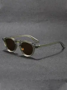 CATERSIDE One Pair With Packaging Retro TR90 Round Frame Minimal Glasses Neutral Versatile Design Classic Casual Unisex for Street Photography Travel Music Festival Beach Wedding Prop