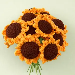 Handmade crochet sunflower |Decorative | Crochet Flower Bouquet | 1 single stem