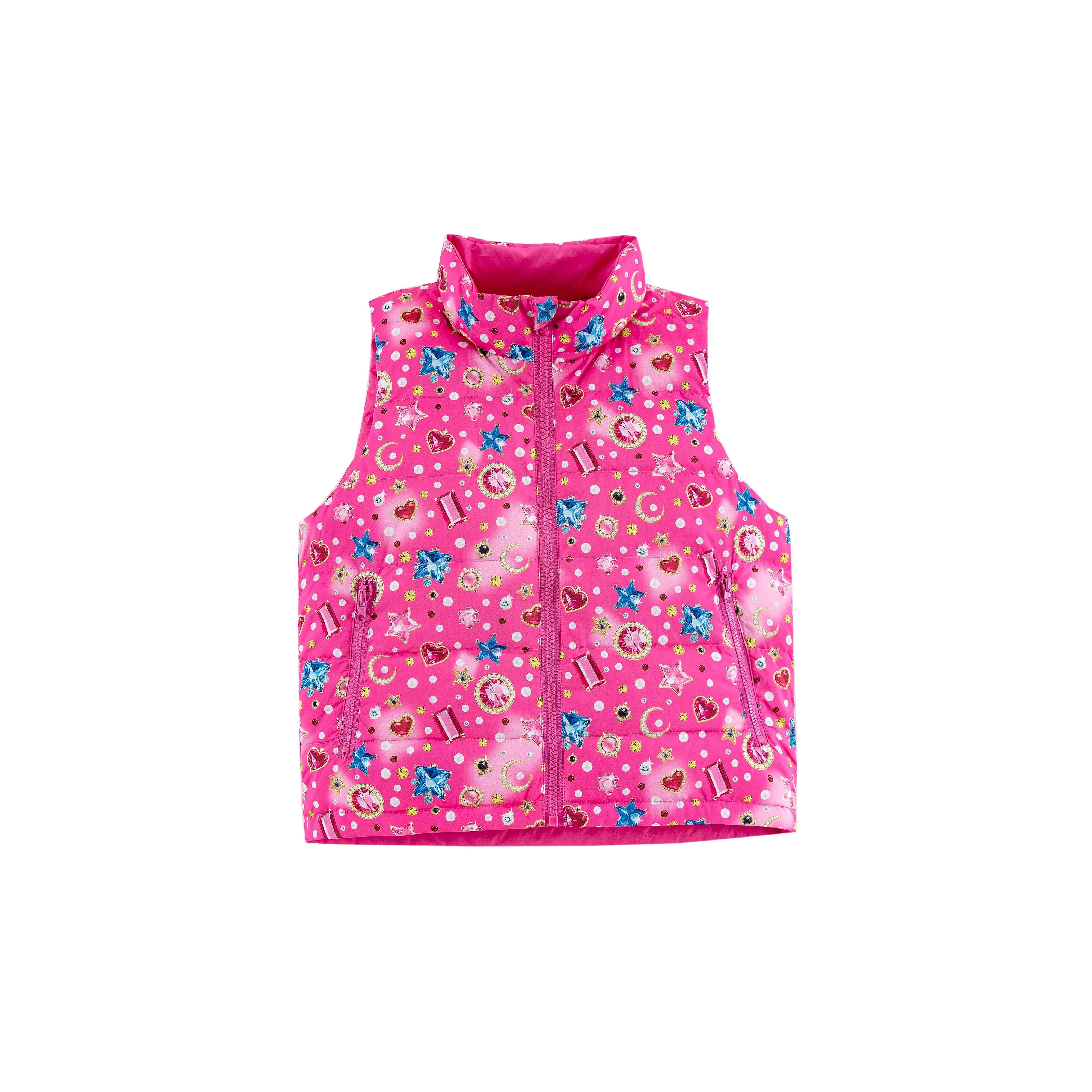 Casey Reversible Lightweight Down Puffer Vest, Gems and Pearls