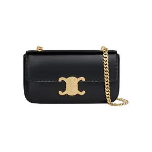 Pre-owned Celine Calfskin Shoulder Bags Triomphe Cladue Black Shouler Bag
