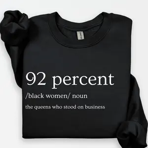 92 Percent Black Women Sweatshirt, For Women, Gift For All, Crew Neck, Clothing Casual, Trendy Shirt