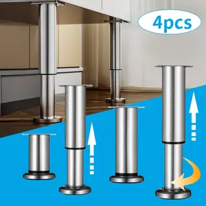 4Pcs Adjustable Table Legs - Heavy Duty Lifting Support Columns, Extendable Furniture Legs for Sofa, Cabinet, Desk, Dining Table, Height Adjustable Replacement Feet