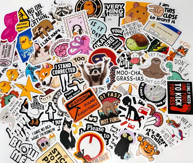 130PCS Funny Saying Sticker Pack - Snarky,Sarcastic Bold Humor Vinyl Waterproof Memestickers for laptop, computer, water bottle, ipad,phones bumper folding chair sticker pack