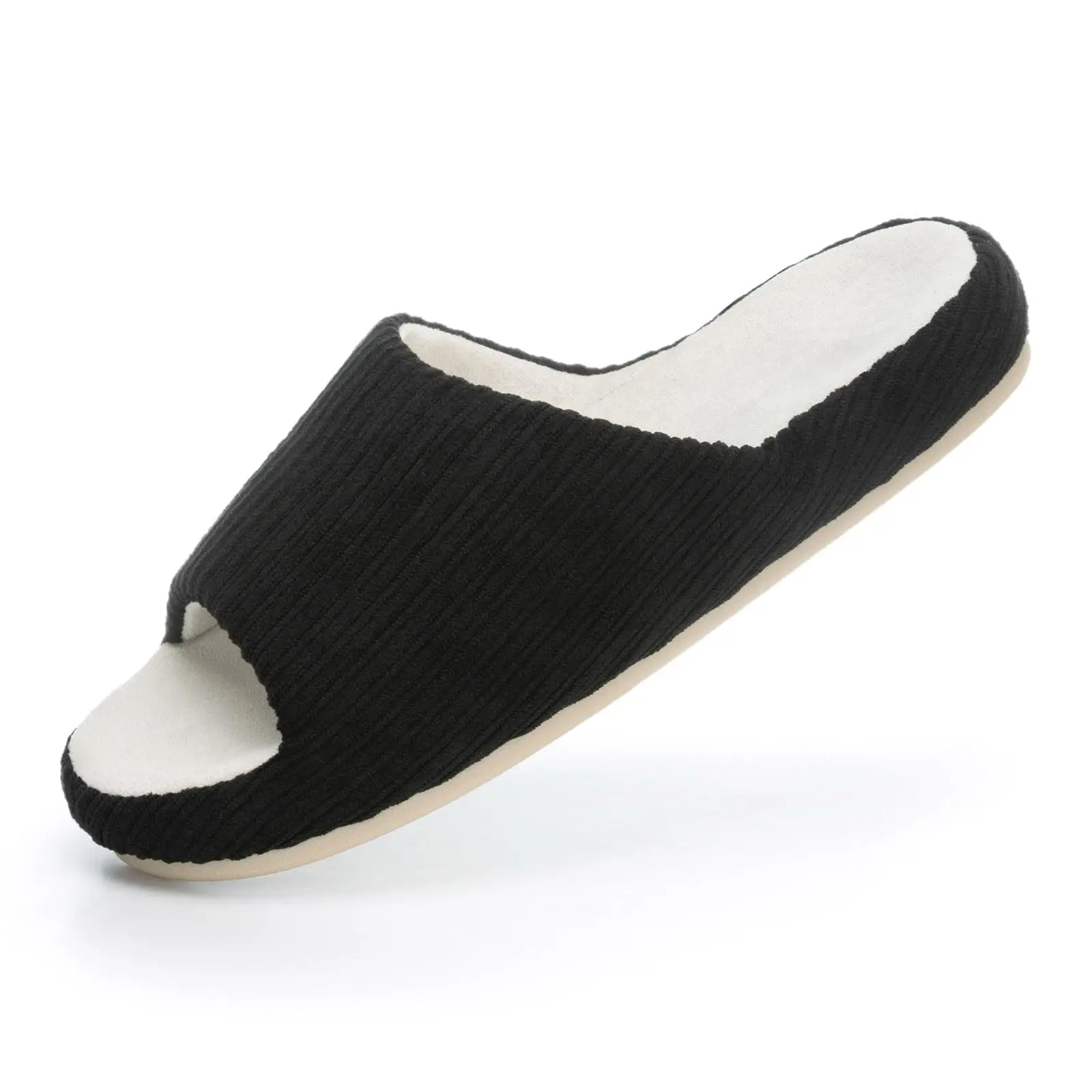 Chantomoo Open Toe Slippers Memory Foam Cozy House Shoes Indoor Outdoor