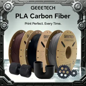 Geeetech PLA Carbon Fiber 3D Printer Filament, 1.75mm 1kg/Roll, ±0.03mm High Precision, Odorless, Eco-Friendly, Clog-Free, Bubble-Free, Compatible with FDM 3D Printers