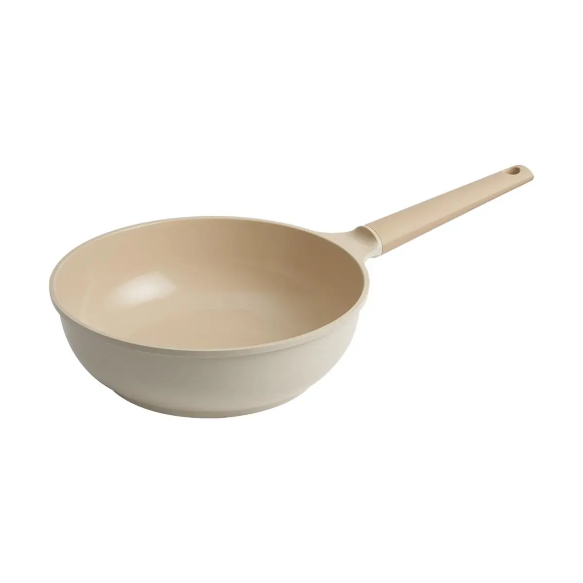 Truecook Beige Ceramic Wok Pan 28cm - Nonstick Deep Stir Fry Pan, Korean Cookware Truecook Beige Ceramic Wok Pan 28cm - Nonstick Deep Stir Fry Pan, Korean Cookware