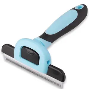 Professional Dog De-Shedding Brush Deshedding Tool with Ergonomic Handle and Storage Box, Reduces Shedding and Prevents Tangles, Suitable for All Coat Types