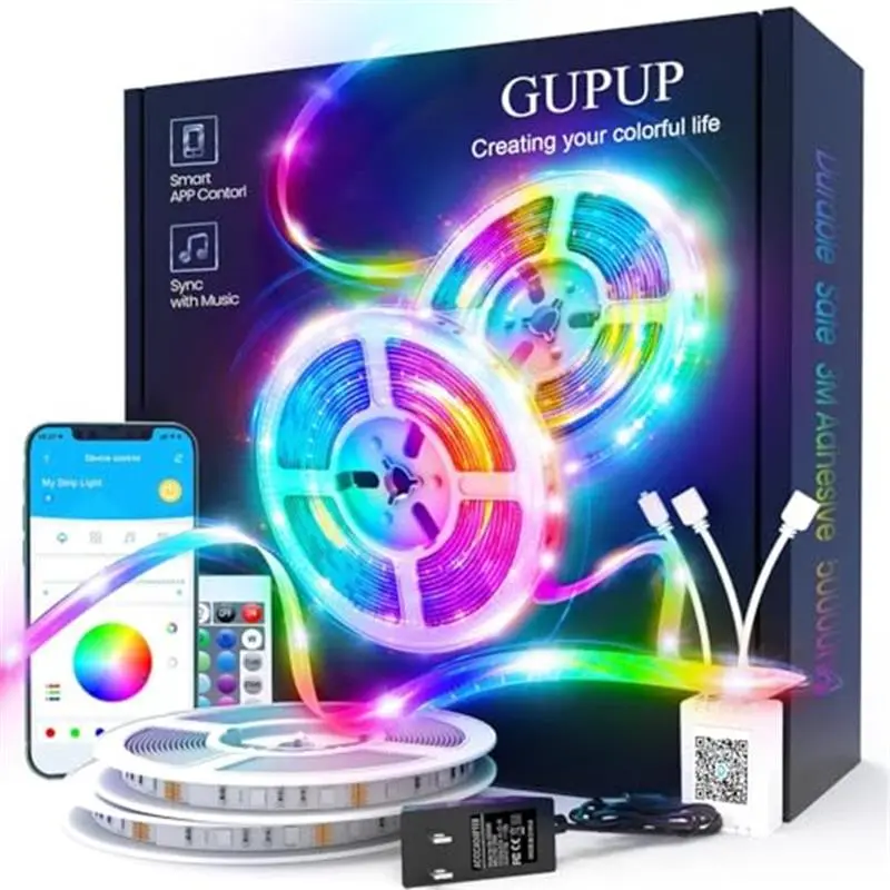 LED Lights Strip 100 FT, LED Lights for Bedroom 100ft, RGB Rope Light for Room, Bluetooth APP Control,Color Changing Strip, Sync with Music,para Cuarto, for Bedroom Home Party Decoration | Bluetooth APP Control