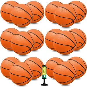 18 Pcs 5" Mini Basketball Set with Pump, PVC Small Basketball for Over The Door Hoop Games, Party Favors, Indoor Outdoor Play, Adults Kids, Pool Beach