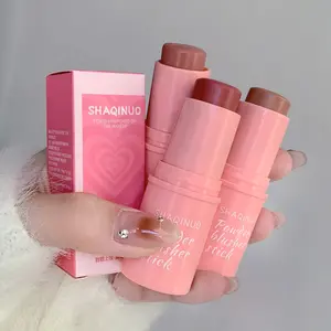 Low Saturation Cream Blush Stick, Beauty Cosmetics, Natural Vitality, Lightweight Natural Look, Waterproof, Brightening & Glow, Soft Smooth Matte Finish, Perfect Gift for Valentine's Day & Mother's Day