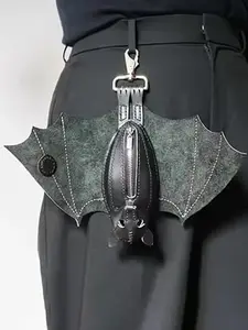 Handmade Leather Bat Coin Purse Keychain, Cross-Border New Design, Decorative Hanging Accessory, Unique Gift Idea for Animal Lovers