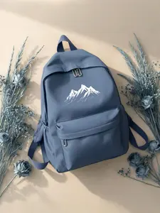 Snow Mountain Pattern Backpack, Casual Nylon Shoulder Bag, Easy to Clean, Unisex Design, Perfect for Daily Use