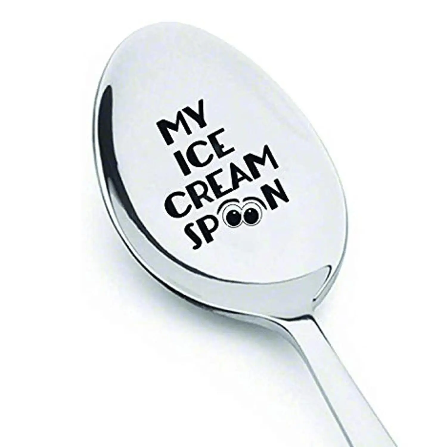 My Ice Cream Spoon, 1 Count Engraved Stainless Steel Ice Cream Spoon, Ice Cream Lovers Gift for Birthday Thanksgiving