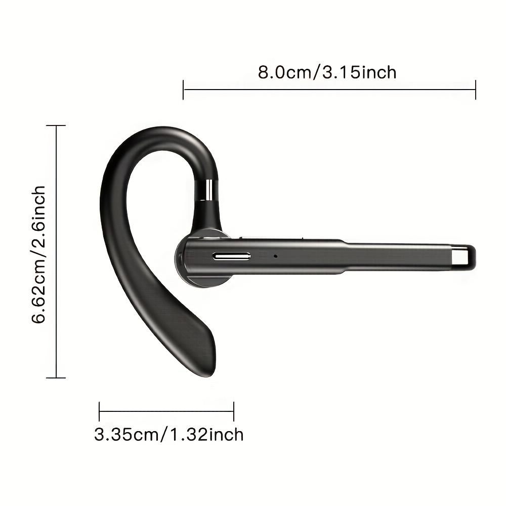 Bluetooth V6.1 Wireless In-Ear Earbuds with Microphone - 24hr Truck Driving Use, 60-Day Standby, Waterproof, 20kHz Audios, Included Cable, Compatible with iPhones, Android Mobile Devices, Samsung Laptops (Black), Includes Cable