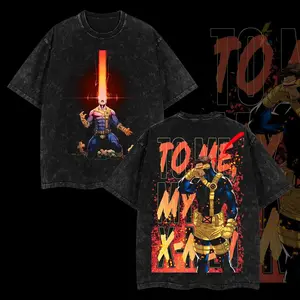 Retro Scott Summers Cyclops Oversized T-Shirt 100% Cotton Relaxed Fit S-5XL Menswear Classic Look Soft Washed Tee Clothes Top Casual Fabric Vintage Streetwear Seamless Fabric Breathable