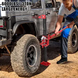 Heavy Duty Ratcheting Farm Jack  Multi-Purpose Utility Tractor Lift, Durable Steel Construction 48 Inch, 3.2 Ton, High Lift Bumper Jack for Off-Road, Trucks, SUVs, Jeeps, ATVs, UTVs, Pointed Head