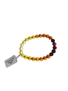 Flower Amber Bracelet (Sphere Beads)