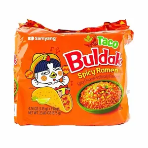 Buldak Korean Spicy Chicken Stir Fried Ramen Taco Flavor (Pack of 5)