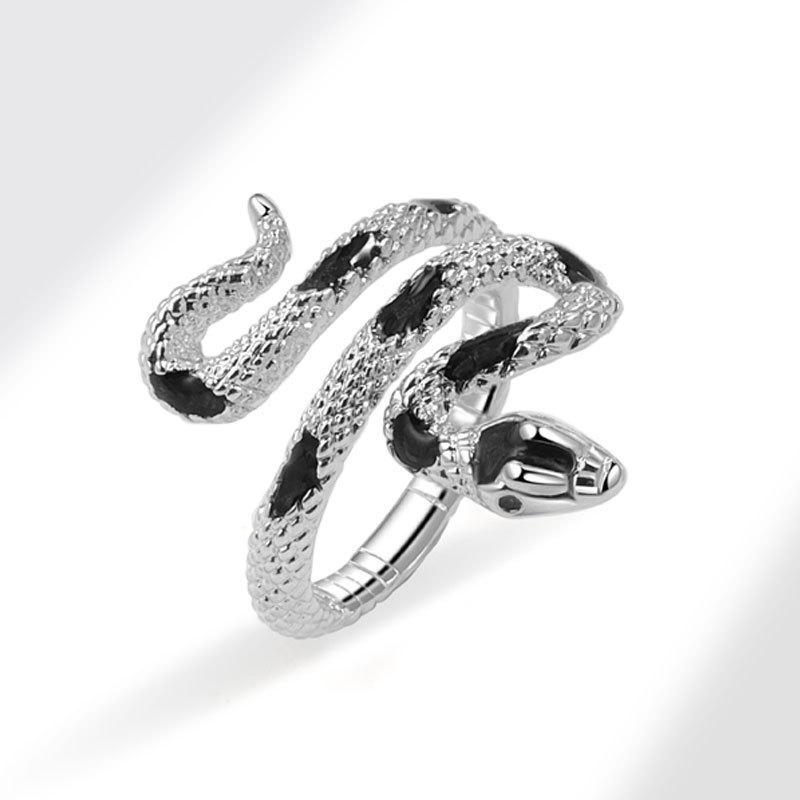 Serpent Ring: Women's Fashion Jewelry & Accessory — A Coiled Serpent-Style Ring, an Ideal Choice for Holiday and Birthday Gifting; Fully Adjustable Size.