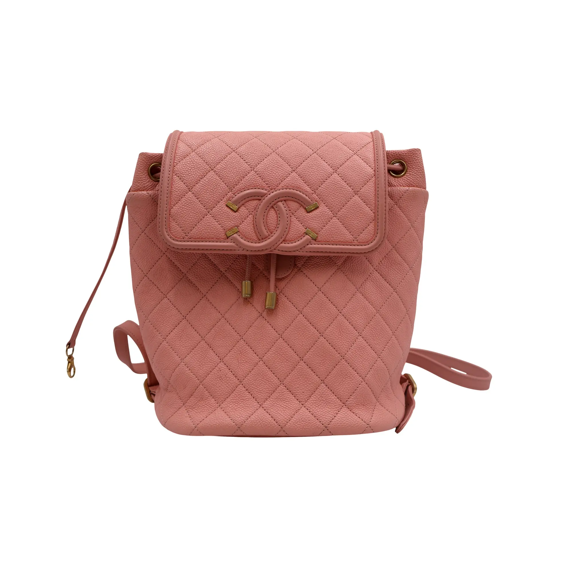 Pre-owned CHANEL leather Backpacks Quilted Caviar CC Filigree Backpack 2019 27897010 (JMG00254)