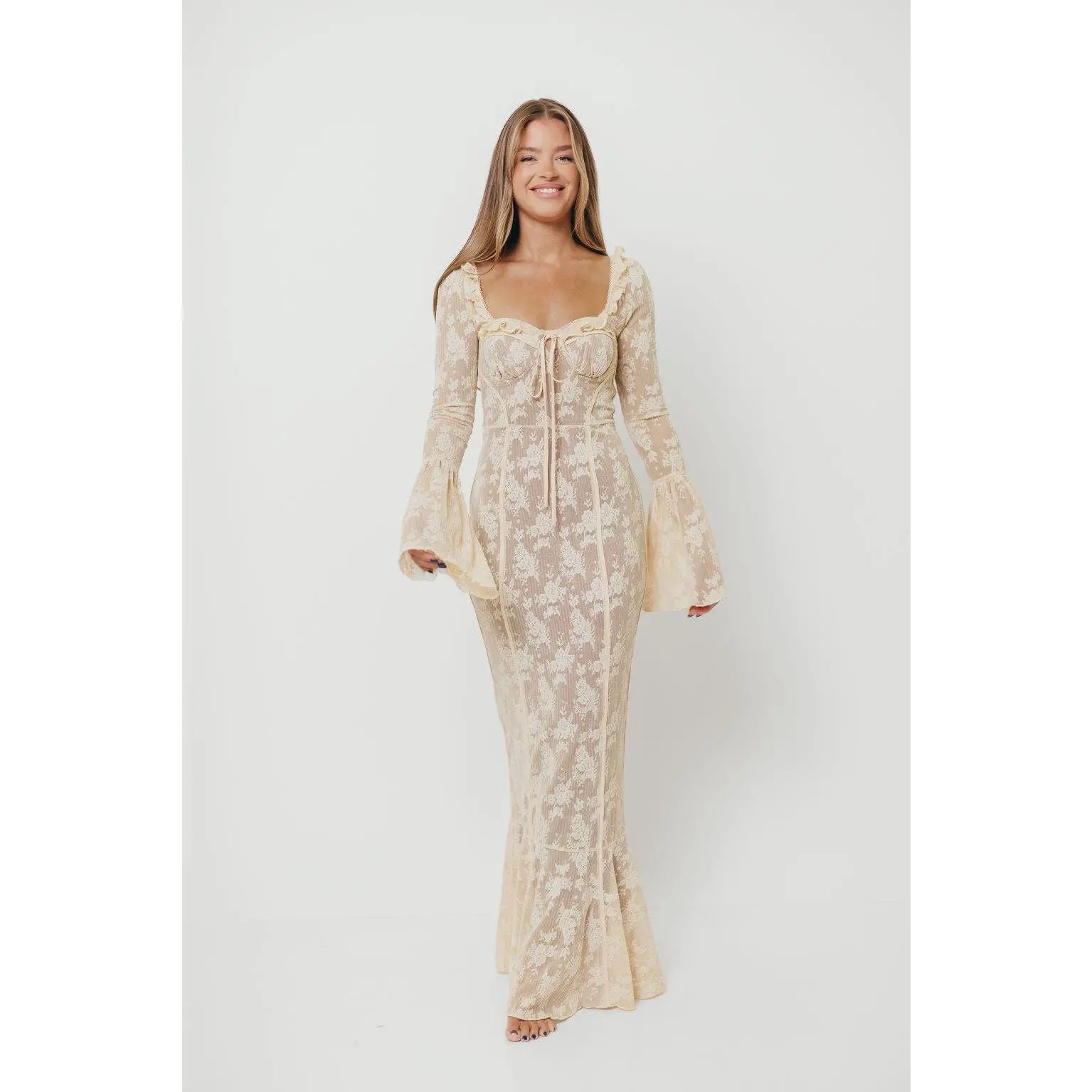 Heirloom Maxi Dress in Cream Tailored Silhouette  not ideal for advanced  maternity - TikTok Shop