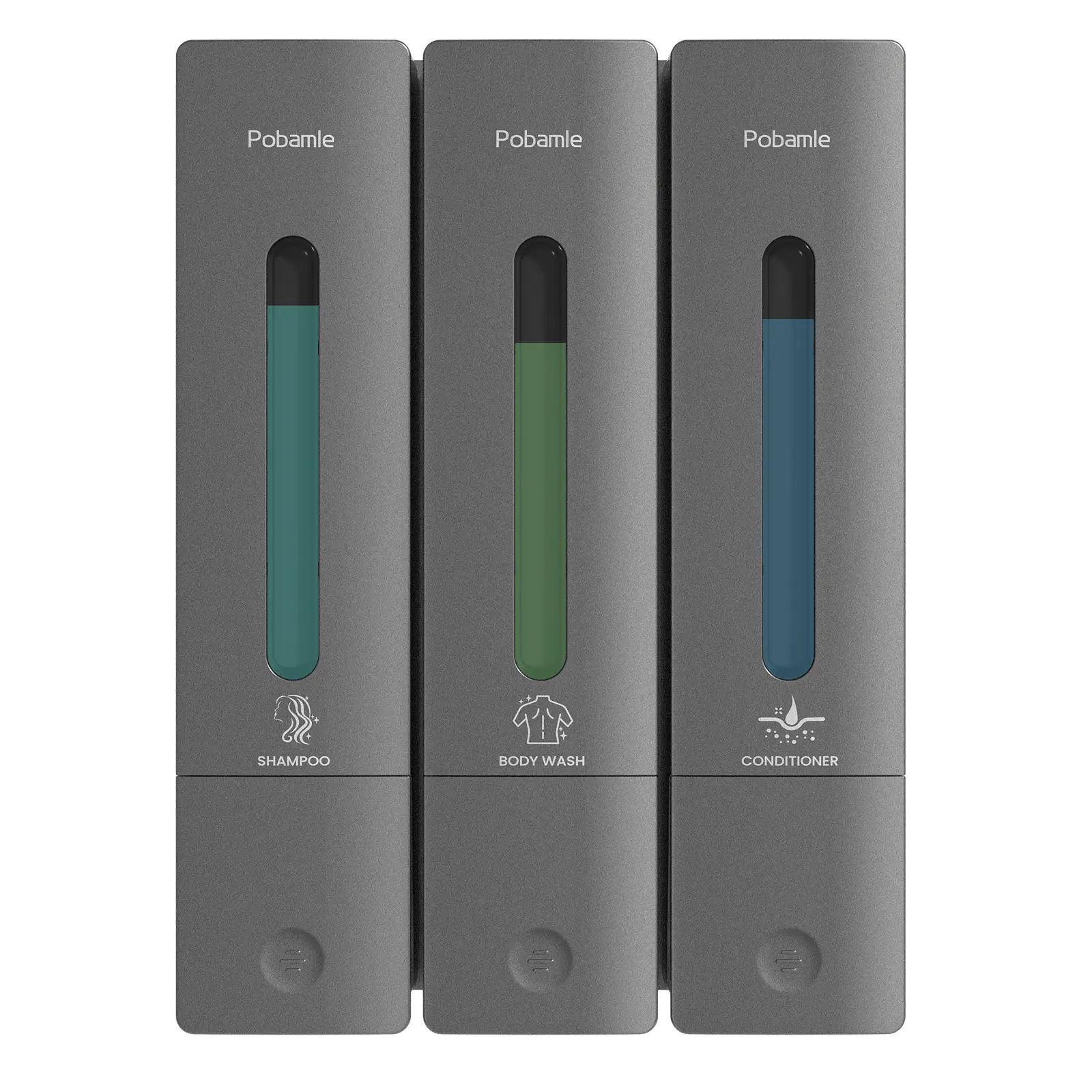 Shampoo and Conditioner Dispenser - Shower Soap Dispenser Wall Mounted No Drill - Shampoo Conditioner Body Wash Dispenser 3 Chamber - Easy Install for Bathroom Hotel