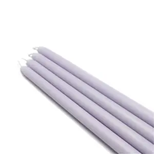 212 MAIN 12 in. Unscented Lavender Wax Taper Candles - Handpoured, Smokeless, Long-Burning 12-Piece Set for Camping, Hiking Lights & Decor